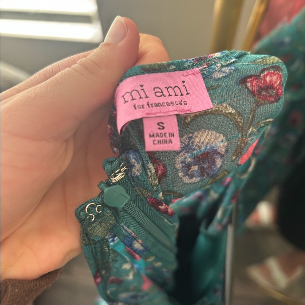 A pretty green dress with flowers